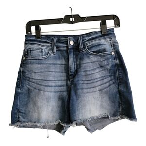 Judy Blue Mid-Rise Side Slit Cut Off Shorts Size Small JB15228 DK-CO